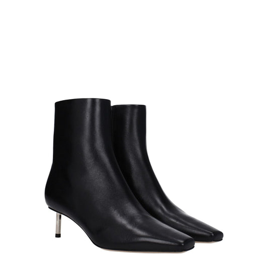 Off-White Black Leather Ankle Boots OF-8547450781961-EU38/US8