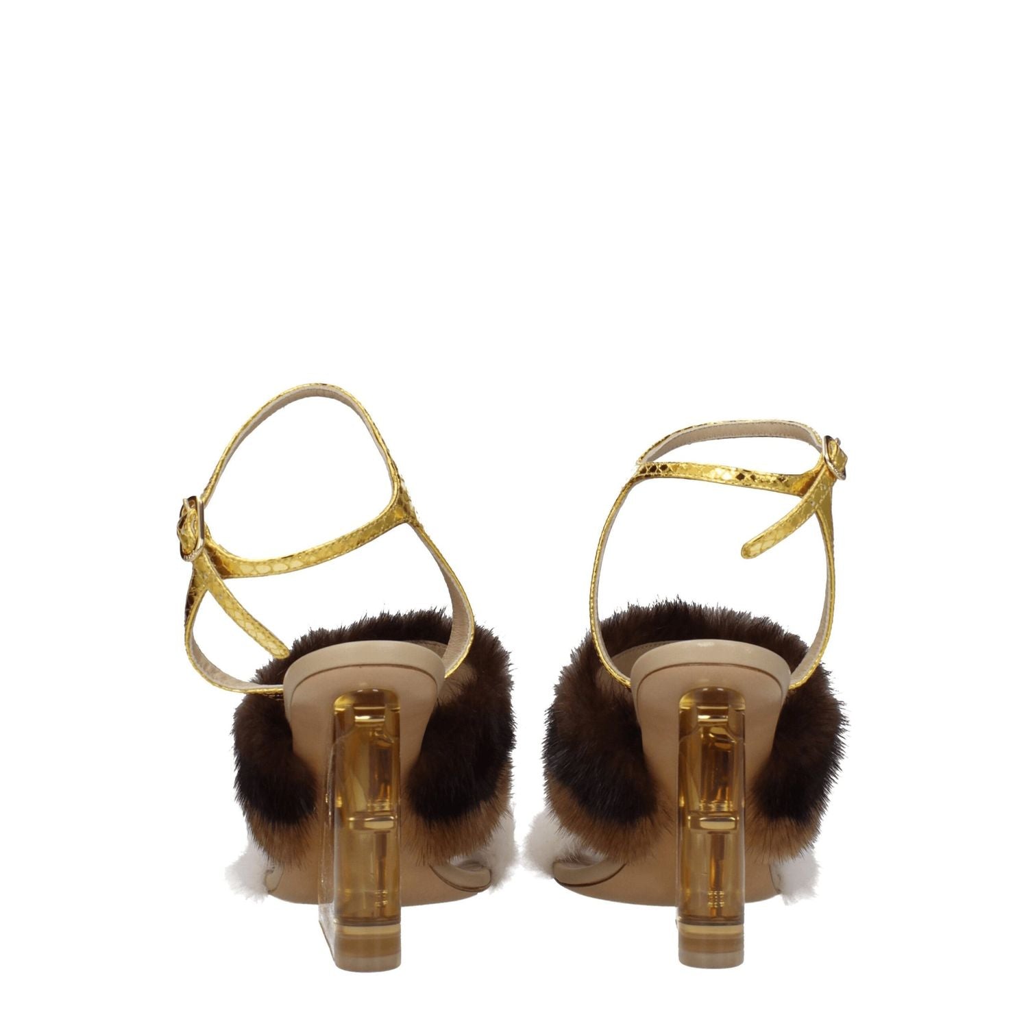 Fendi Brown Mink Strap-On Sandals