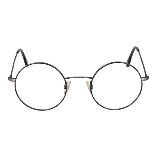 Andy Wolf Gray Unisex Glasses Frame in metal, full-rim style, round shape, includes branded case.