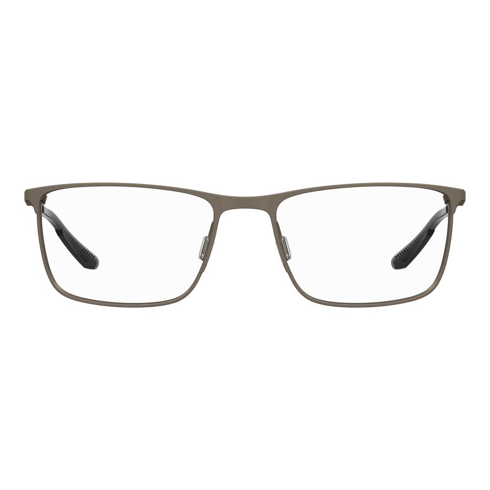 Under Armour Gray Metal Frames with clear lenses and dark temple tips, model UA5006GS05F71, dimensions 57/18/140 mm.