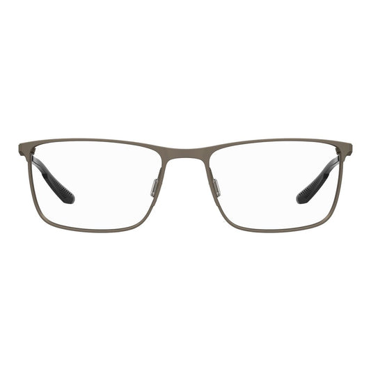 Under Armour Gray Metal Frames with clear lenses and dark temple tips, model UA5006GS05F71, dimensions 57/18/140 mm.