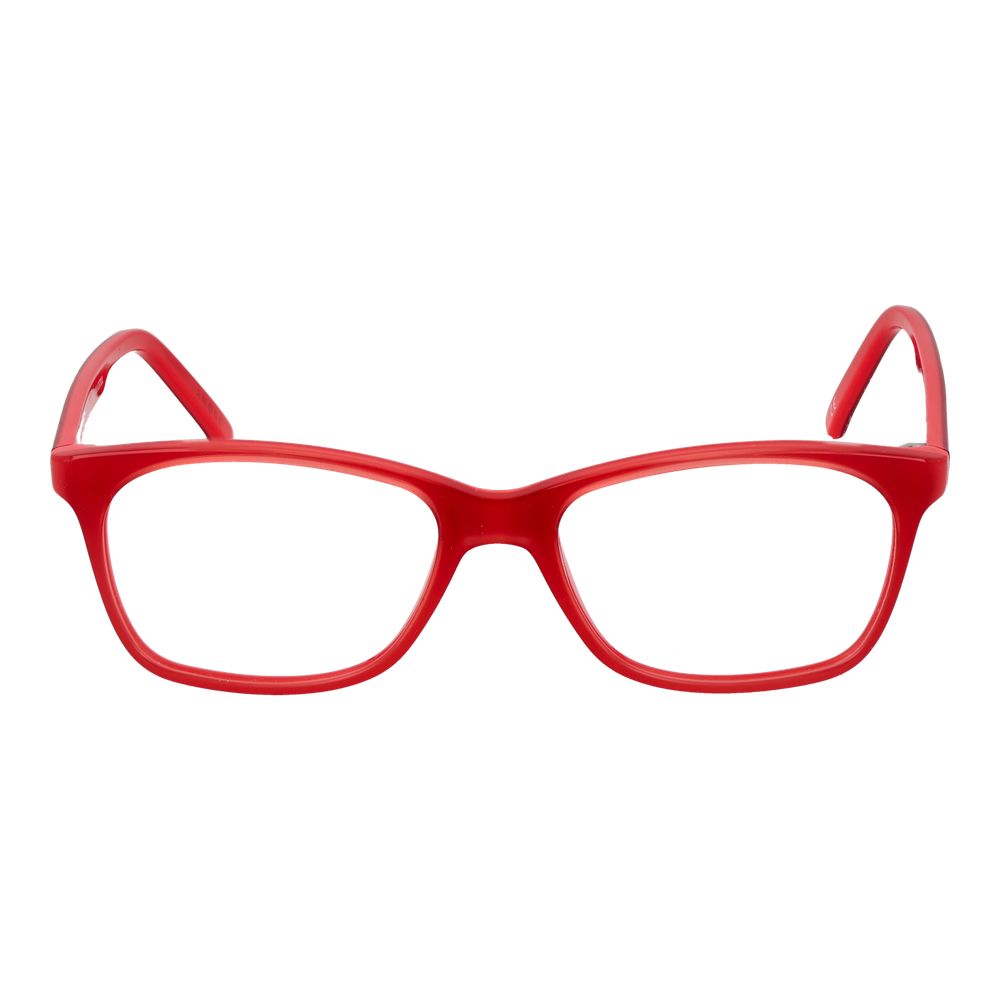 Andy Wolf Red Unisex Glasses Frame with full-rim red acetate, 50-15-135 size, rectangular style, shown with demo lenses and branded case.