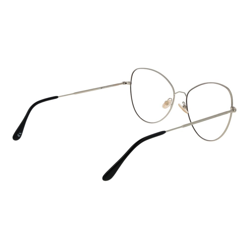 Andy Wolf Silver Unisex Glasses Frame, full-rim metal butterfly style with demo lenses, size 57-16-140, includes branded case.