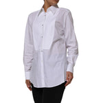 Dolce & Gabbana White Cotton Collared Long Sleeves Shirt Top