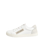 Dolce & Gabbana White Gray Leather Low Top Sneakers Shoes