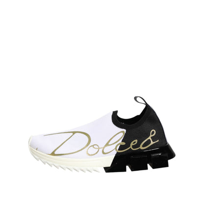 Dolce & Gabbana White Black Low Top Sorrento Sneakers Shoes