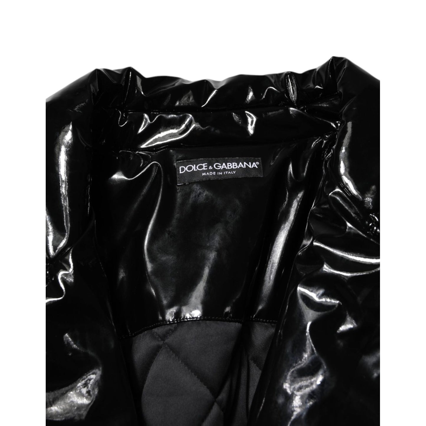 Dolce & Gabbana Polyester Black Quilted Puffer Coat  Jacket