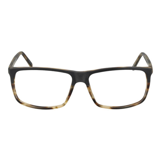 Andy Wolf Gray Unisex Glasses Frame, full-rim acetate design with rectangle style, featuring demo lenses and branded case included.