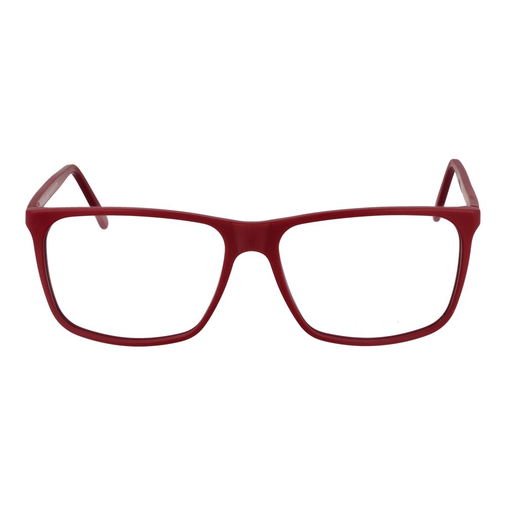 Andy Wolf Red Unisex Glasses Frame in full-rim design made of acetate, featuring a rectangular style and demo lenses.