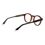 Polaroid Brown Men Glasses Frame in cellulose propionate with full-rim round style, demo lenses, and spring hinge.