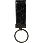 Dolce & Gabbana Black Leather Logo Metal Ring Keychain Holder Men Keyring SMY10704