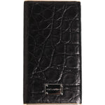 Dolce & Gabbana Black Leather Exotic Skin 3000mAh Power Bank Charger USB SMY10709