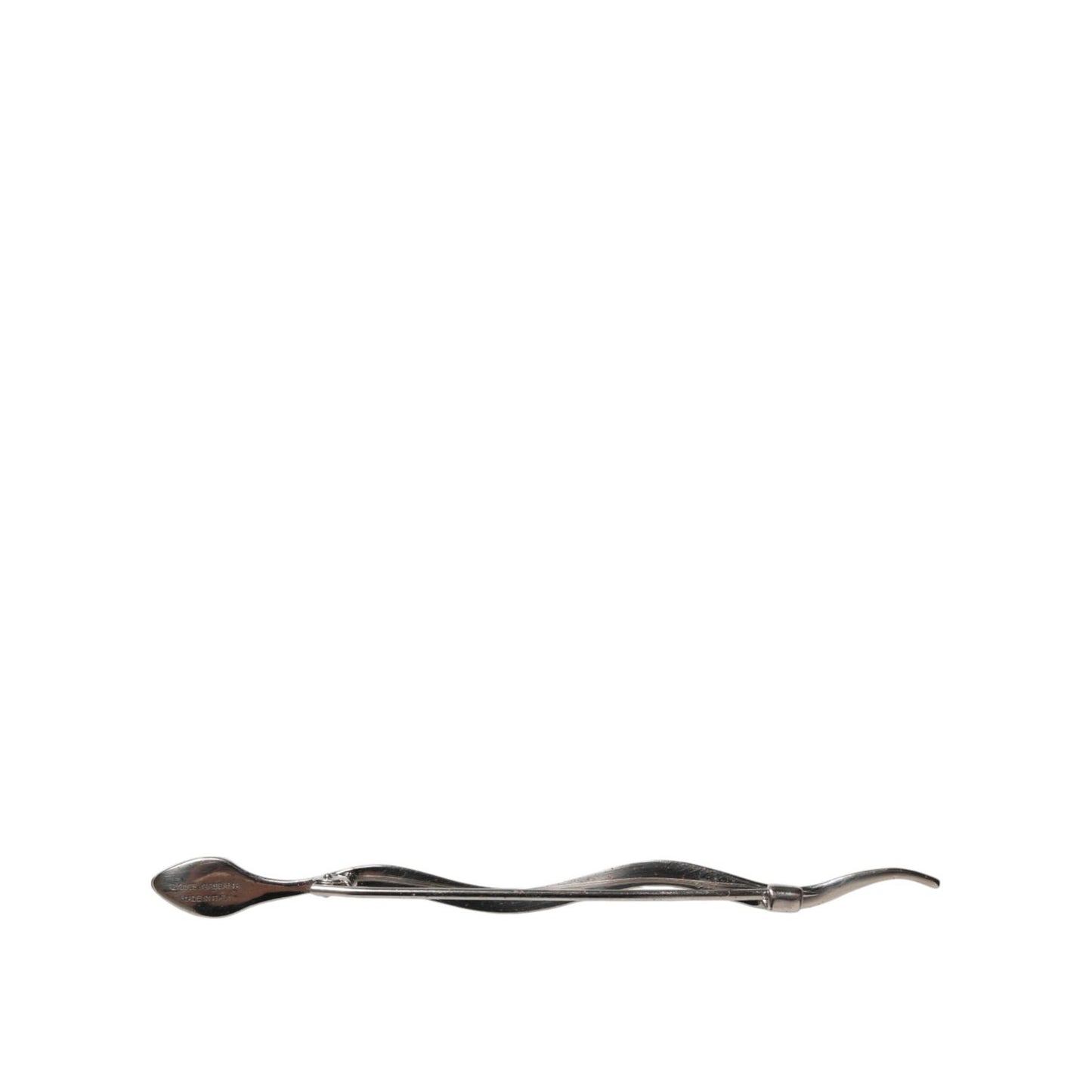 Dolce & Gabbana Silver Brass Crystal Spilla Serpente Mens Brooch Pin