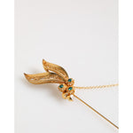 Dolce & Gabbana Gold Tone 925 Sterling Silver Crystal Chain Pin Brooch