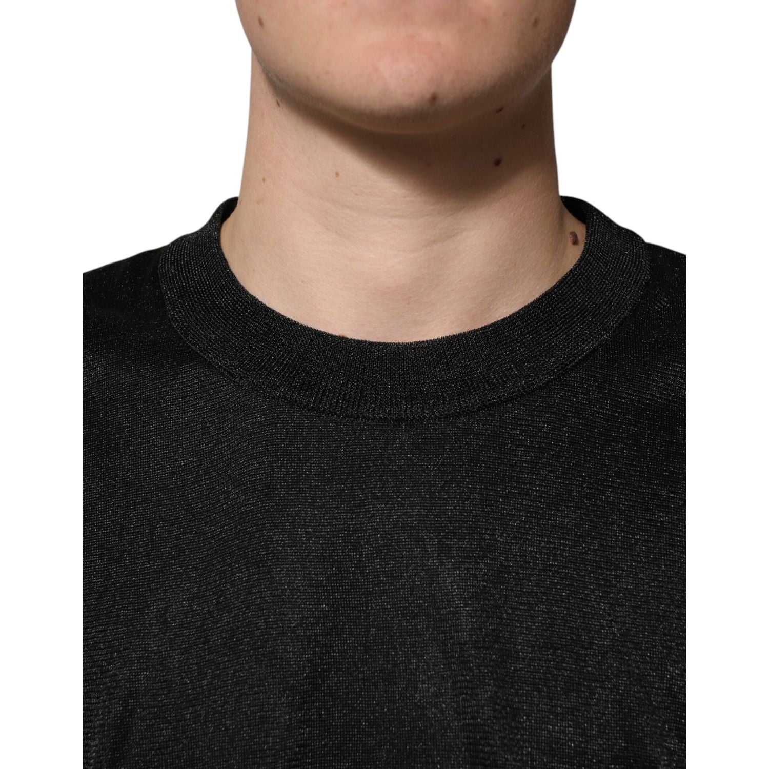 Dolce & Gabbana Black Polyester Pullover Sweatshirt Sweater