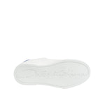 Dolce & Gabbana White Blue Leather Low Top Sneakers Shoes