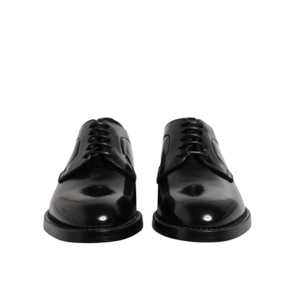 Dolce & Gabbana Black Calf Leather Lace Up Dress Shoes