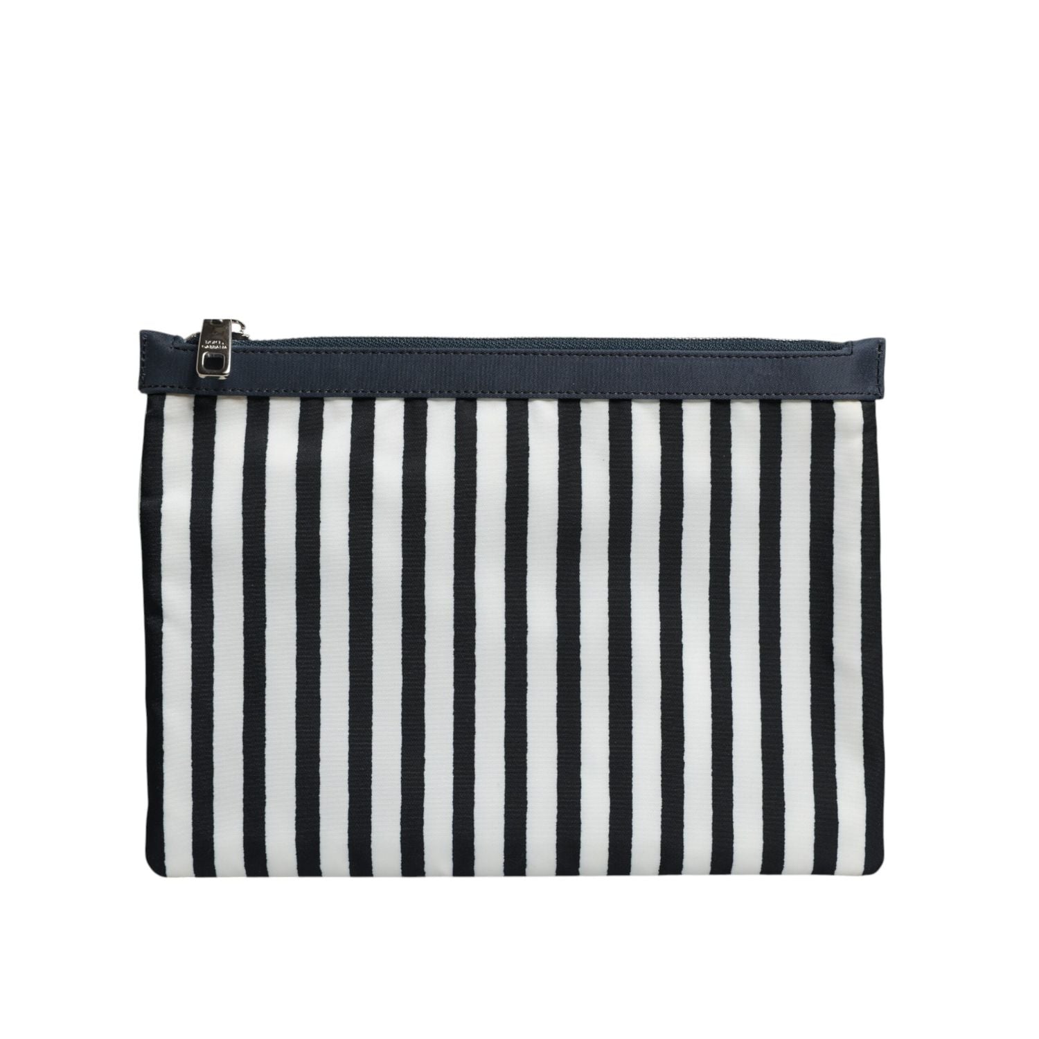 Dolce & Gabbana Black White Striped Logo Plaque Clutch Borse Pouch Bag