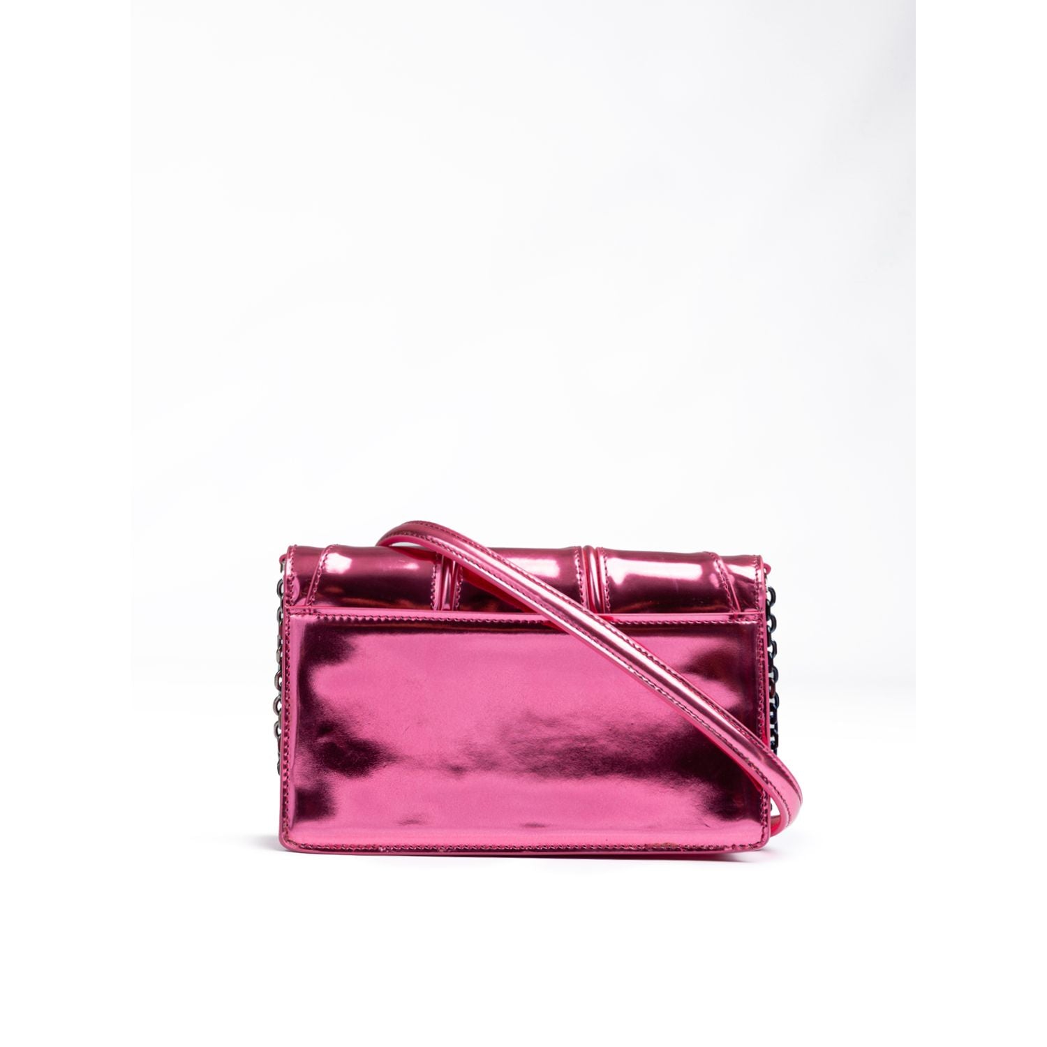 Ferrari Metal Pink GT patent leather bag with chain