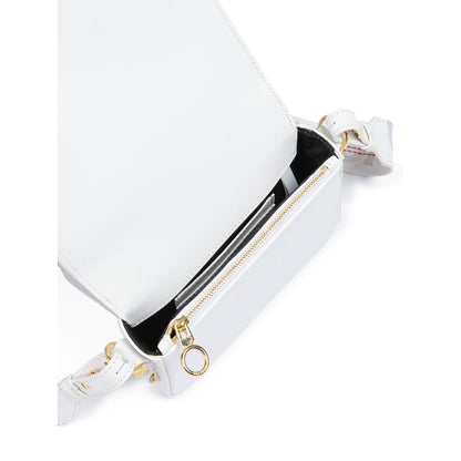 Off-White White/Gold Metallic Stripe Mini Crossbody Bag