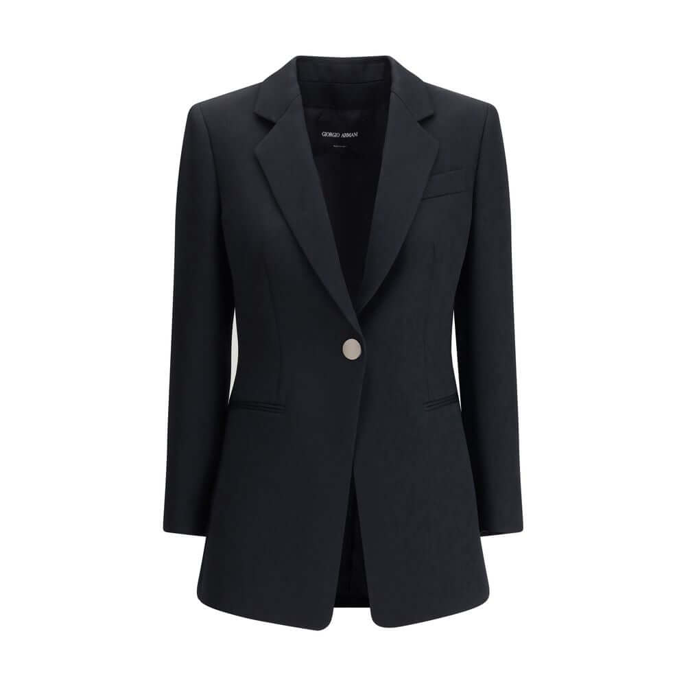 Giorgio Armani Black Polyester Blazer