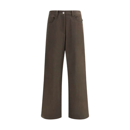 Ella Brown Cotton Casual Pants