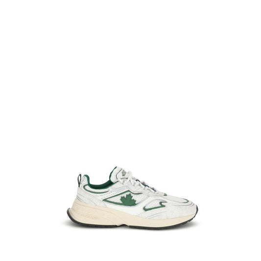 Dsquared² White Calf Leather Bos Taurus Athletic Sneakers