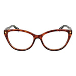 Polaroid Brown Women Glasses Frame, full-rim cat eye style with cellulose propionate material, size 55-11-145, brown frame and demo lenses.