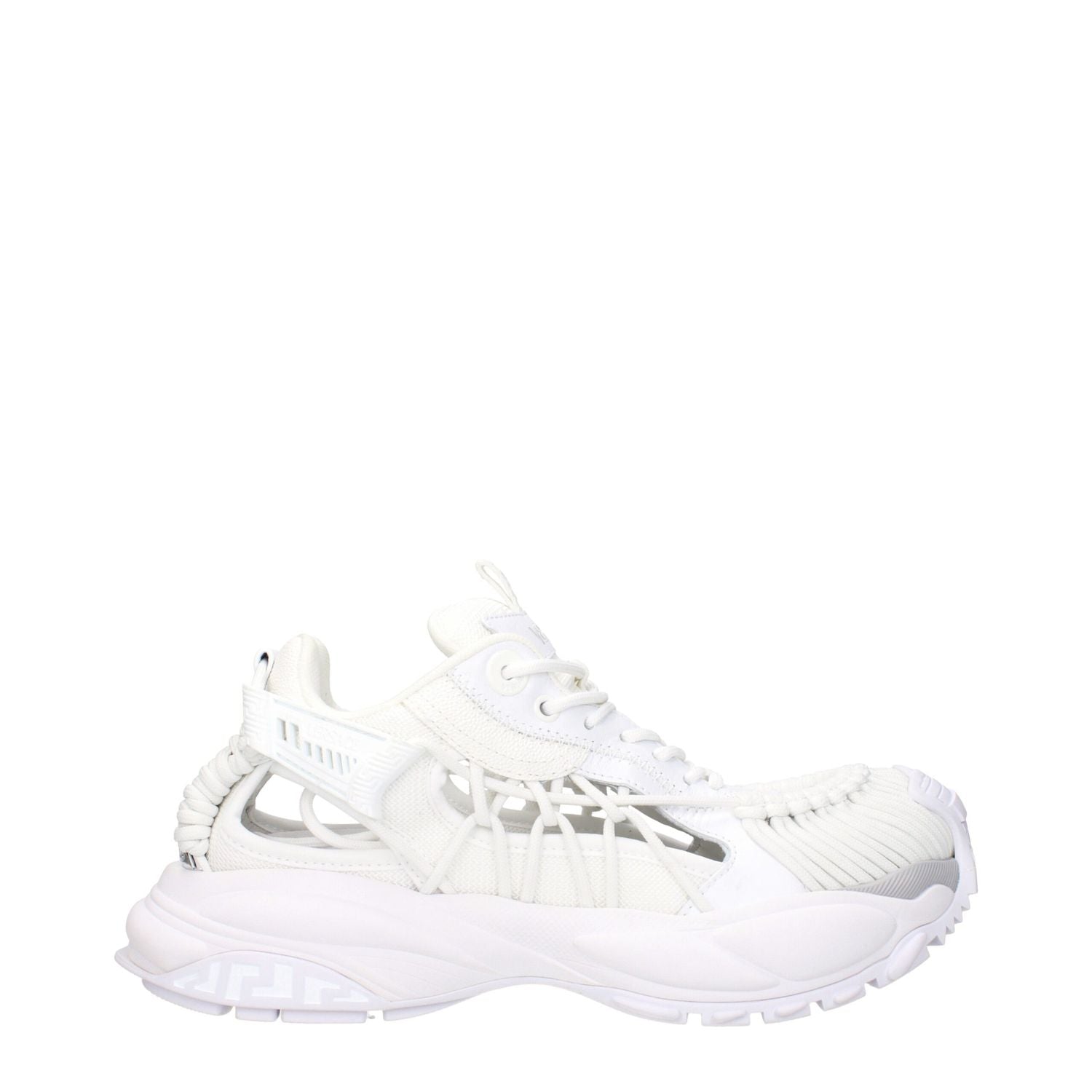 Versace White Leather Athletic Sneakers