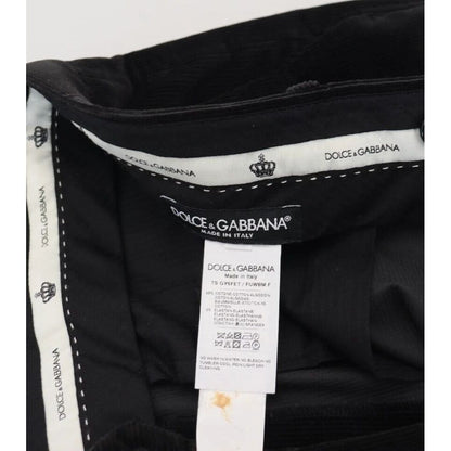 Dolce & Gabbana Black Stretch Cotton Slim Trousers Chino Pants