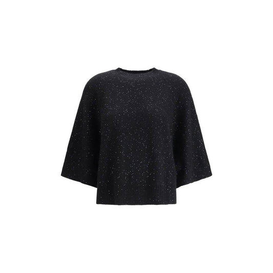 Fabiana Filippi Black Fleece Wool Sweatshirt