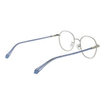 Polaroid Silver Unisex Glasses Frame, metal full-rim style, demo lenses, panto design, size 51-19-145, ideal for any gender.