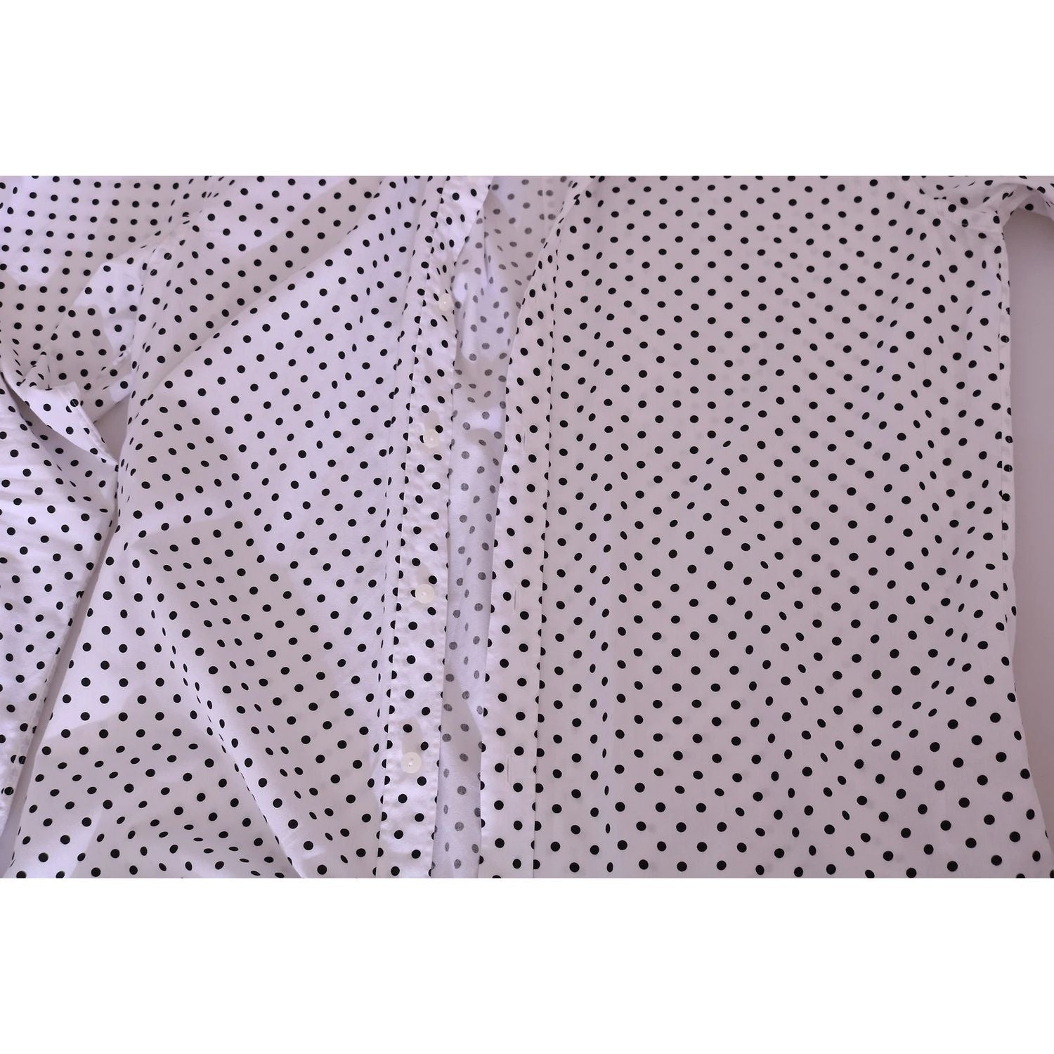 Dolce & Gabbana White Dotted Dress Formal MARTINI Shirt