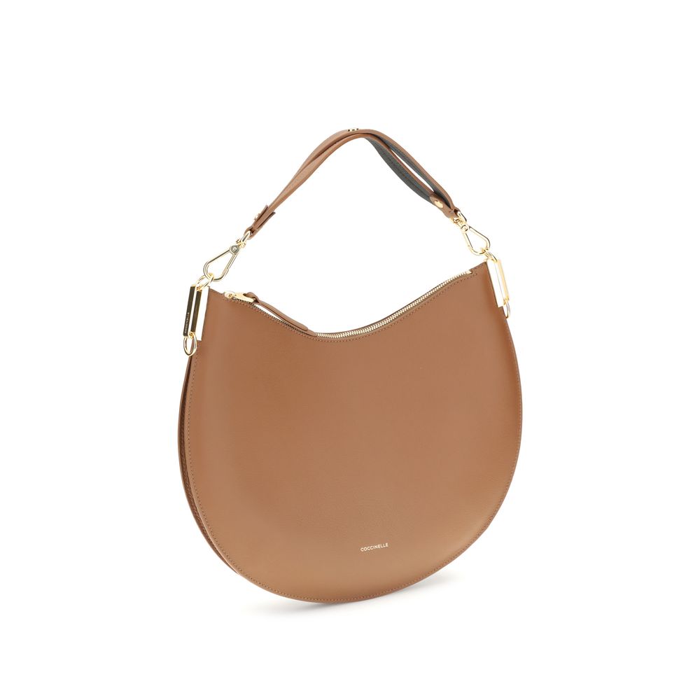 Coccinelle Beige Calf Leather Bos Taurus Shoulder Bag