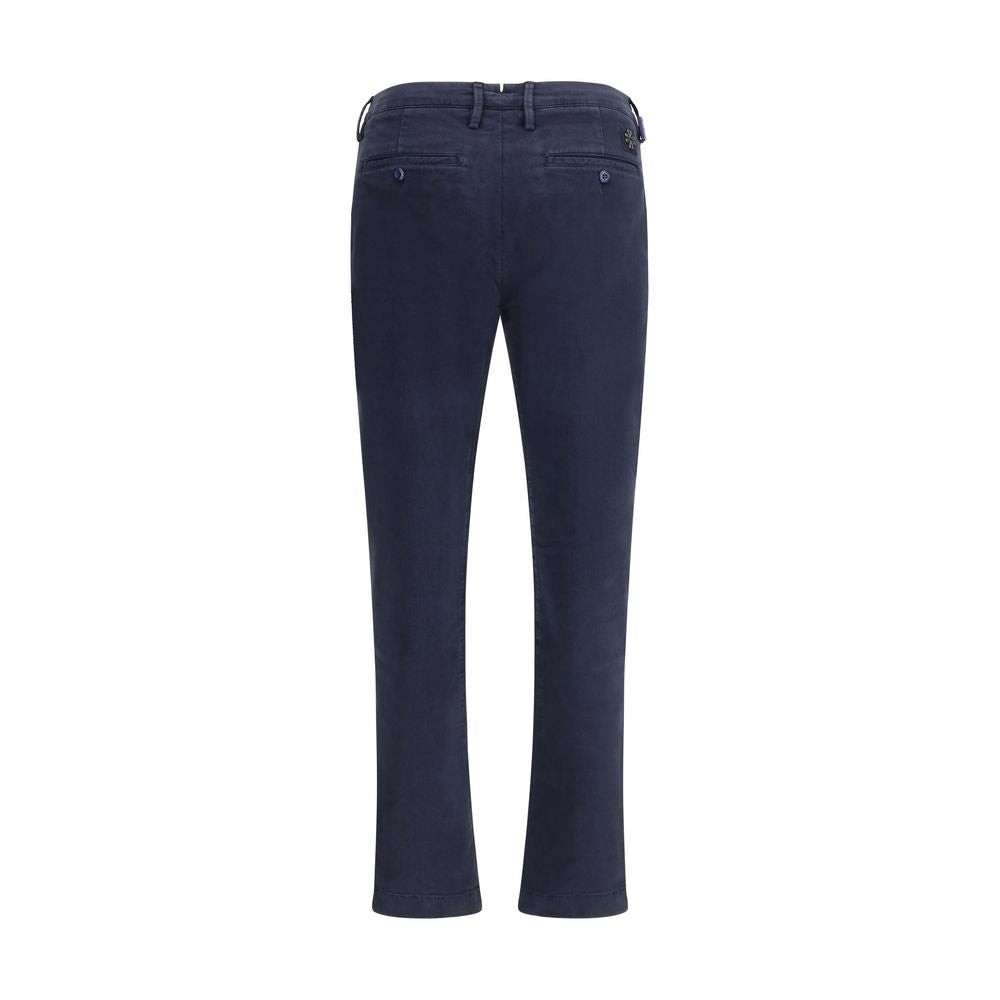 Jacob Cohen Blue Cotton Casual Pants stylish back view AW25 slim fit with welt pockets, perfect for formal or curated casual looks.