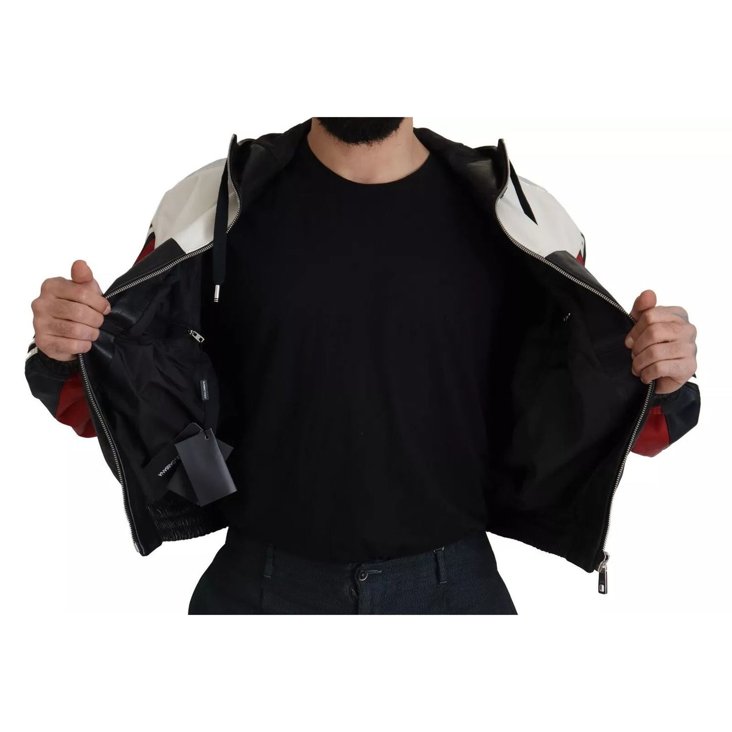 Dolce & Gabbana Black Leather Hooded Blouson Jacket JKT3340-52