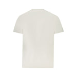 Back view of Tommy Hilfiger White Cotton Men T-Shirt showcasing simple aesthetic and sustainable fabric.