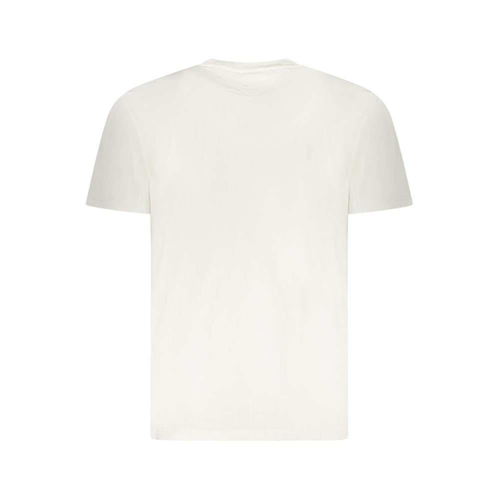 Tommy Hilfiger White Cotton Men T-Shirt, eco-friendly crew neck with classic style in crisp white hue, 95% regenerative cotton
