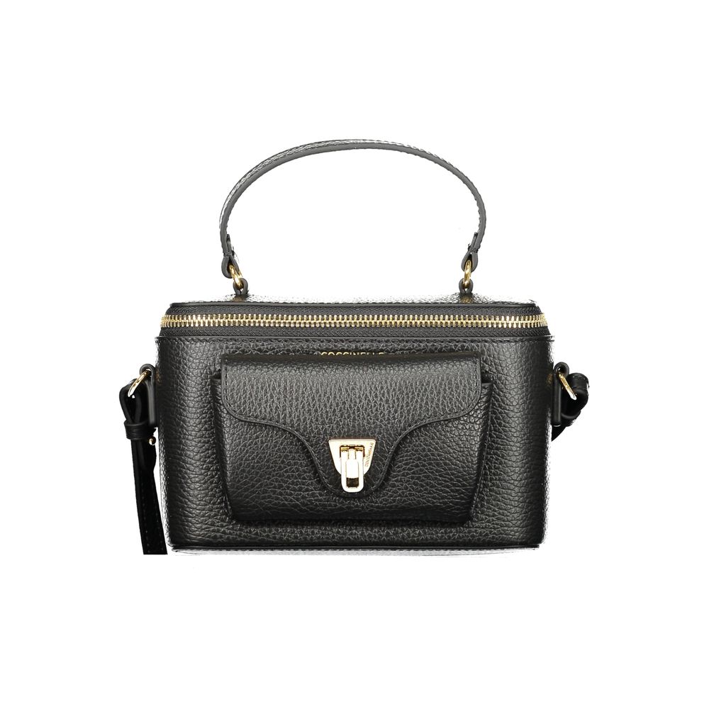 Front view with bag zipped and handles upright.