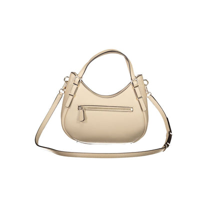 Alt Tag: Guess Jeans Beige Polyethylene Women Handbag with front zipper and adjustable strap