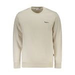 Pepe Jeans White Cotton Men Sweater with small logo, crew neck design, made from sustainable cotton, casual and contemporary look.