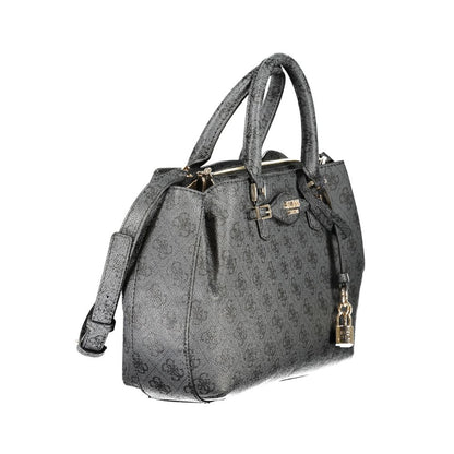 Guess Jeans Black Polyethylene Women Handbag with handles and strap, featuring ample storage and trendy contrasting details.