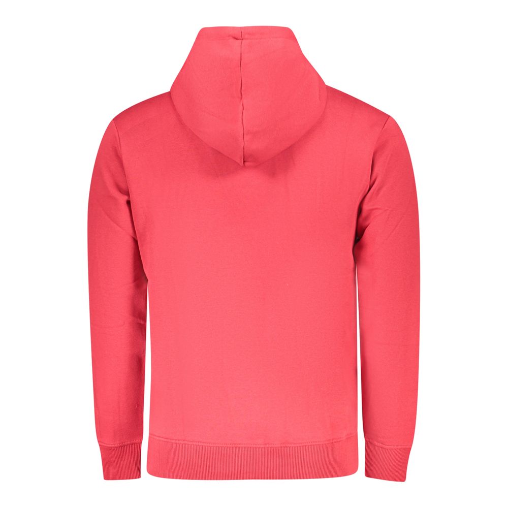 Pepe Jeans Red Cotton Men Sweater featuring a cozy hooded design, crafted from sustainable cotton for comfort and style.