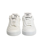 Dolce & Gabbana White Miami Leather Low Top Sneakers Shoes, crafted from smooth calfskin leather with rubber sole and lace-up closure.