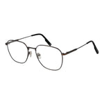 Ermenegildo Zegna Gray Men Glasses Frame with gunmetal full-rim titanium frame and demo lenses, geometric design.