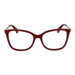 Max Mara Red Women Glasses Frame in acetate, full-rim cat eye style with demo lenses, size 54-17-140, includes branded case.