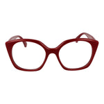 Max Mara Red Women Glasses Frame, full-rim style with plastic material, round lenses, and temple length of 140mm. Fashionable eyewear for women.