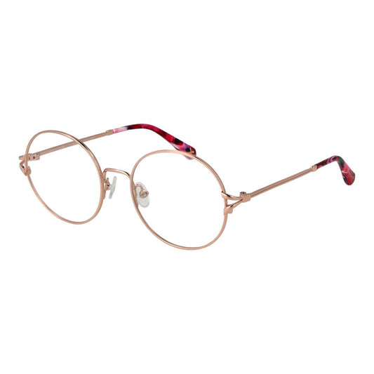 Christian Lacroix Beige Women Glasses Frame, round metal full-rim with demo plastic lenses, size 51-18-135, no spring hinge.