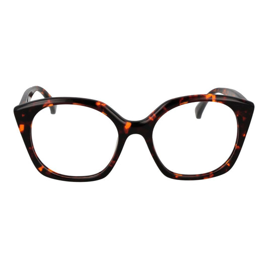 Max Mara Brown Women Glasses Frame - full-rim, 53mm lens width, 18mm bridge, plastic material, demo lenses included, branded case included.