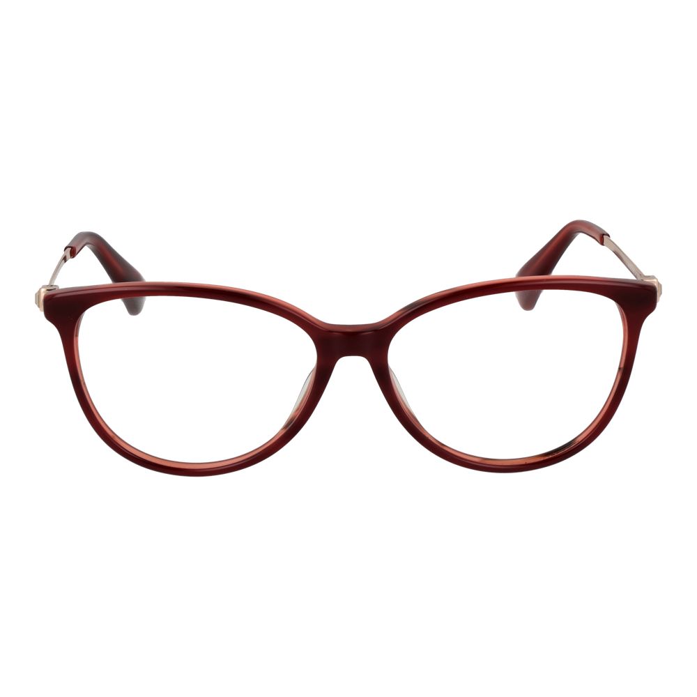 Max Mara Red Women Glasses Frame, full-rim round acetate frame, 54-14-140 size, includes branded case, stylish and elegant eyewear for women